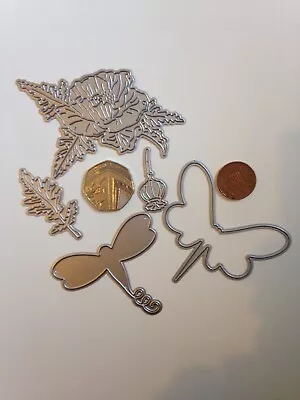 £3.95 • Buy JOB LOT 5 X Tattered Lace Dies 1 X Poppy Head Set 1  Butterfly. 1 Dragonfly New