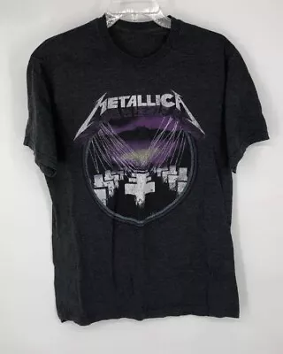 Mens Metallica Rock Band Cemetery Gothic Dark Gray Graphic Tour Shirt Size L • $14.99