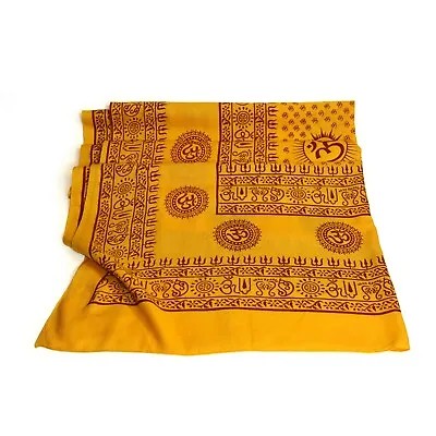 Meditation Yoga Prayer Shawl - Mantra Om - Yellow Large • $28.49