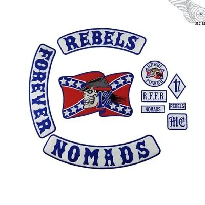 REBELS NOMADS FOREVER Embroidered Biker Patch Iron On SET • $69.99