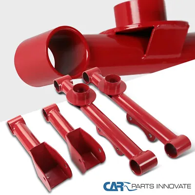Fits 79-04 Mustang Red Carbon Steel Rear Upper+Lower Tubular Control Arms Spec-D • $71.06