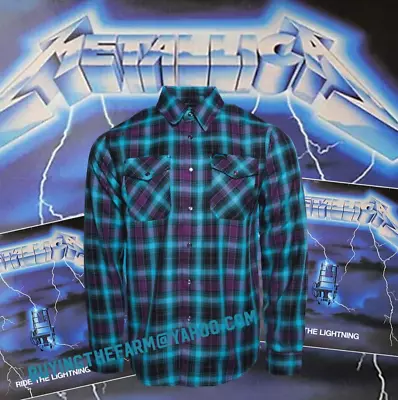 DIXXON X Metallica RIDE The LIGHTNING Flannel XL Vtg Heavy METAL Rock Shirt • $124.99