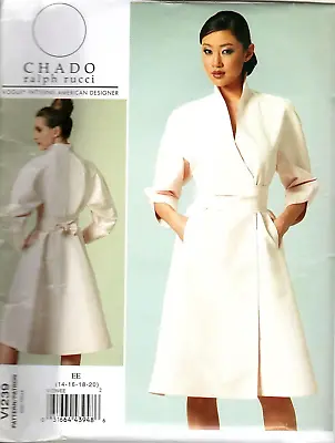 Vogue V1239 Misses 14 To 20 Chado Ralph Ricci Dress UNCUT Sewing Pattern • $23.95