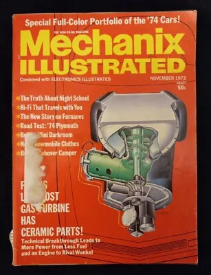 Vintage Mechanix Illustrated November 1973 Full Color Portfolio Of '74 Cars • $0.99