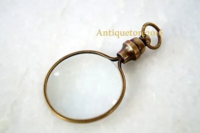 Vintage Antique Tone On Brass High Quality Glass Hand Held Mini Magnifying Glass • $9.72
