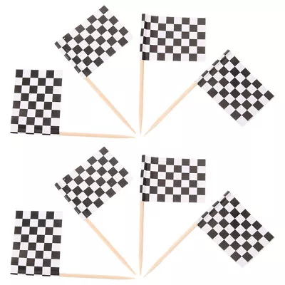  Race Car Party Decorations Checkered Racing Flags Toothpick • $7.20