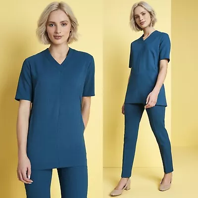 Beauty Tunic Hairdressing Spa Massage Therapist Health Work Scrub Salon Uniform • £10.95