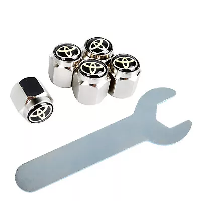 5Pcs Tire Valve Air Dust Cover Stem Caps W/ Wrench Fit Toyota Car Truck SUV Bike • $4.74
