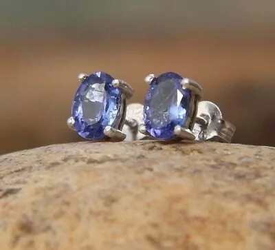 2Ct Oval Lab-Created Tanzanite Anniversary Stud Earrings 14K White Gold Plated • $47.99