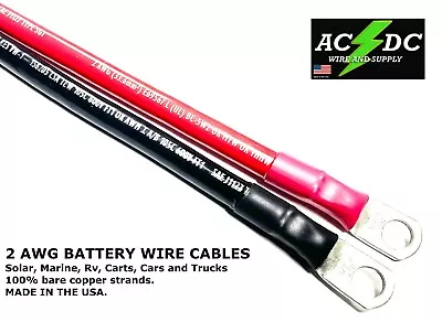 2 Gauge AWG Battery Cable Wire - Solar Marine Power Inverter Car SGT SAEJ1127  • $16.88
