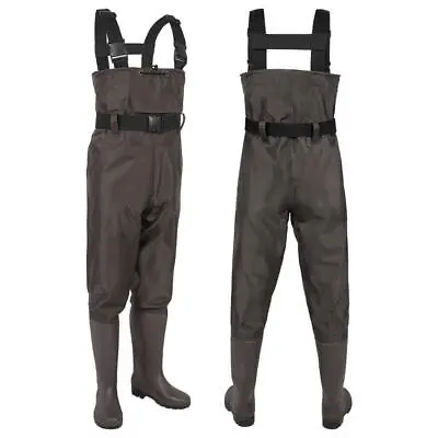 Waterproof Hunting Fishing Waders Nylon PVC 2-Ply Cleated Bootfoot Chest Waders • $43.66