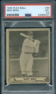 1940 Play Ball #30 Moe Berg PSA 3.5 Red Sox  (2527) • $410