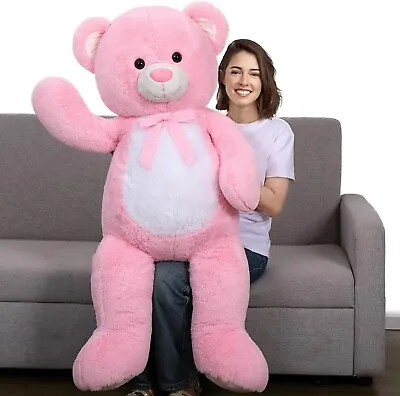 Tezituor Pink Giant Teddy Bear 52  Human Size Big Teddy Bear Stuffed  4.3ft • $73.99