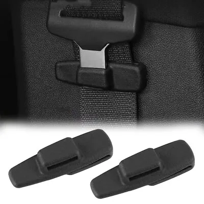 2x Black Car Safety Belt Clip Protector Seat Belt Clamp Buckle Clip Accessories • $7.15