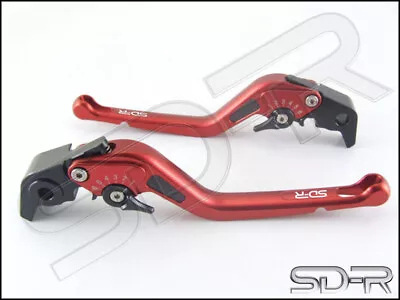 Kawasaki Z300 2012-2018 CNC Carbon Fiber Inlay Long SDR Adjustable Levers Red • $139.90