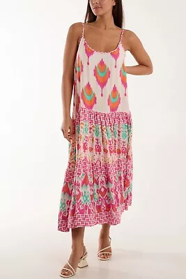 Multi Print Cami Tiered Maxi Dress • £29.99