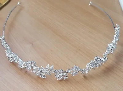 Crystal Tiara Bridal Wedding Pearl Pageants Hair Crown Bride Headband Rhinestone • £10