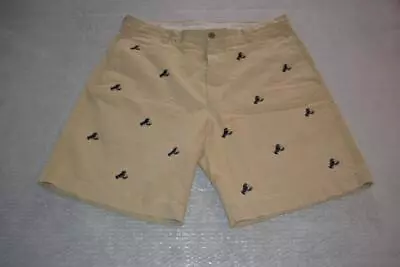 37671 J.Crew Shorts Khakis Chinos Tan Lobster Beach Design Cotton Size 36 Mens • $22.79