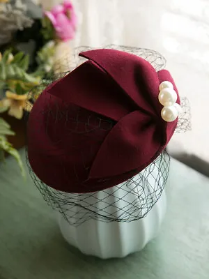 Royal Pillbox Hat Mesh Veil Cap Headpiece Clip Wedding Party Hat Hot • £19.99