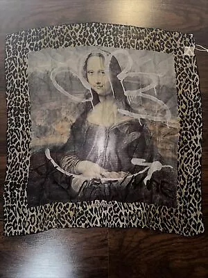 New!! DOLCE & GABBANA Mona Lisa Je T'Aime Silk Scarf Graffiti Punk Sheer Leopard • $129.99