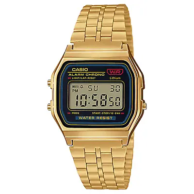 £59.99 • Buy Casio WR Alarm Chrono Digital Watch A159WGE Made In Japan Gold - New & Boxed