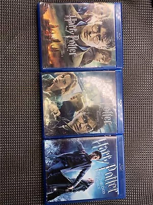 Harry Potter Blue Ray Movies Half Blood Primce Death Hallow 3 Piece B • $19.99