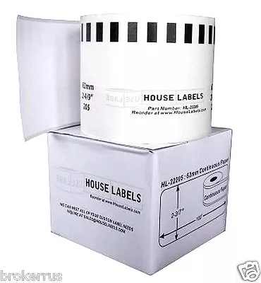 White Thermal LABEL ROLL 100 Ft Brother COMPATIBLE DK-2205 QL-570 Labels HL22205 • $19.31