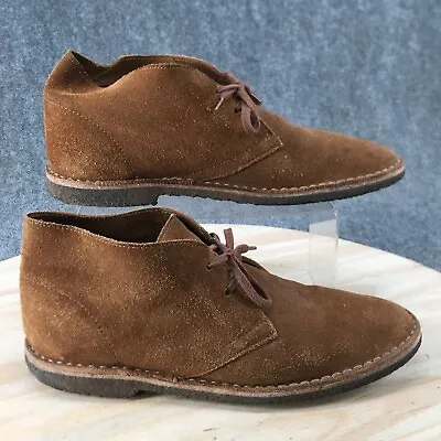 J.Crew Boots Womens 10.5 Chukka Brown Suede Round Toe Lace Up Casual Comfort • $22.99