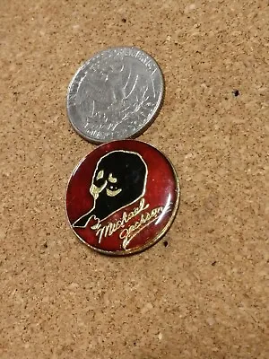 Vintage Michael Jackson Sillouette Red Round Pin • $19.99