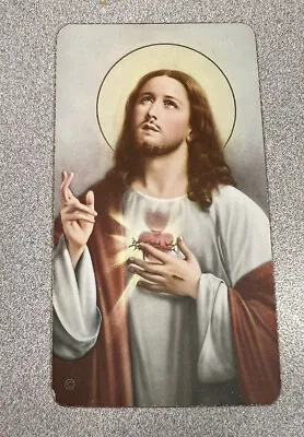 $1.99 • Buy Vintage Catholic Holy Card - Sacred Heart Of Jesus