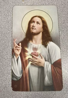 Vintage Catholic Holy Card - Sacred Heart Of Jesus • $1.99