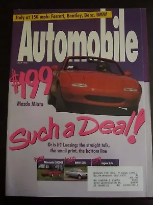 Automobile Magazine July 1994 Mazda Miata Mitsubishi 3000GT BMW 525i (AZ) X8 • $4.99