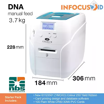 £979.99 • Buy Javelin DNA Plastic ID Card/Badge Printer With Starter Pack, Support & VAT