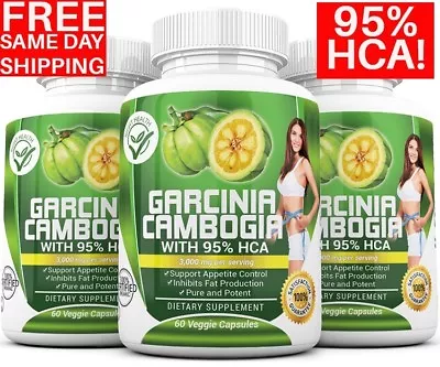 $10.95 • Buy 3 X BOTTLES 180 Capsules 3000mg Daily GARCINIA CAMBOGIA HCA 95% Weight Loss Diet
