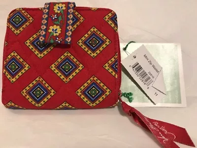 Vera Bradley Retired Rare Villa Red Mini Zip Wallet • $28