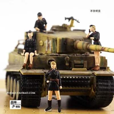 1/72 4pcs Germany Armored Female Soldier Painted Miniature Figures Scene Props • £26.39
