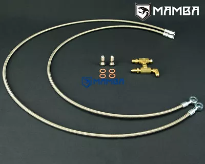 Turbo Oil Feed Line Kit For Nissan VQ35DE 350Z G35 W/ Garrett GT28R Ball Bearing • $150.54