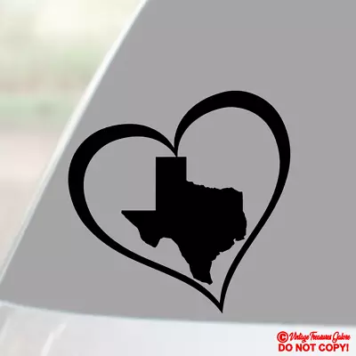 Texas Heart - Vinyl Decal Sticker Car Window Wall Bumper State City Usa Love Tx • $2.99