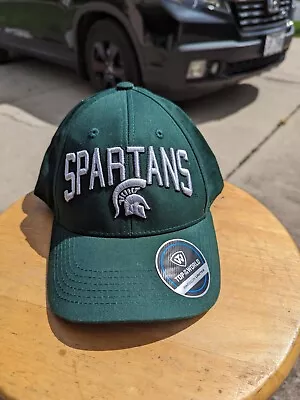 New Michigan State Spartans Top Of The World MSU Snapback OS Green Cap Hat • $10.94