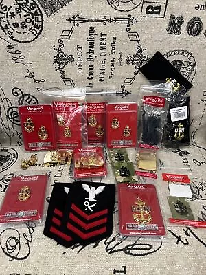 Lot Of 26 VANGUARD MILITARY Lapel PINS And Accessories USN Navy Eagle Brand New • $48.95