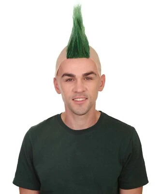 $30.07 • Buy Adult Men 80s Punk Green Mohawk Mohican Wig Bald Heavy Metal Rock Cosplay HM-322