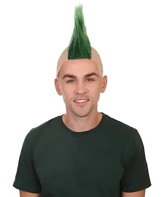 Adult Men 80s Punk Green Mohawk Mohican Wig Bald Heavy Metal Rock Wig HM-322A • $20.36