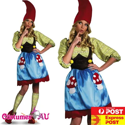 Miss Gnome Costume Ladies Garden Funny Magical Smurf Cartoon Elves Fancy Dress  • £35.35