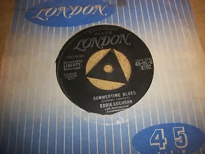 Eddie Cochran- Summertime Blues- Tri Orig Vinyl 7  45rpm Co • £2.99