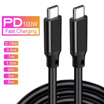$12.56 • Buy PD 100W 5A USB C To Type C USB3.2 Data Charger Cable Fast Charging 2M 3M 5M Long