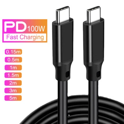 $13.66 • Buy PD 100W 5A USB C To Type C USB3.2 Data Charger Cable Fast Charging 2M 3M 5M Long