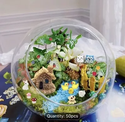 50 Pcs Lot  Fairy Mini Garden Kit Landscape Resin Crafts Gift Accessories Animal • $25.99