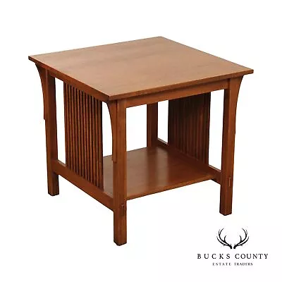 Stickley Mission Collection Oak Slatted Side Table • $1195