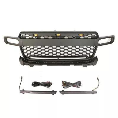 Black Front Grille Fit For Ford Maverick 2022 2023 Grill Led Light & Light Bar • $220