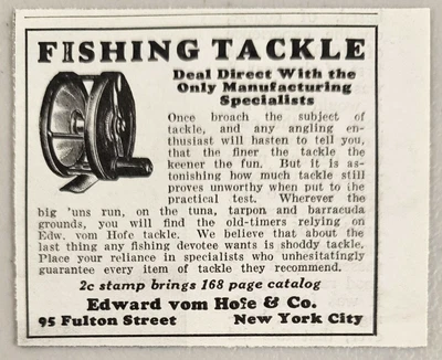 $7.99 • Buy 1930 Print Ad Edward Vom Hofe Fishing Tackle Reels New York City,NY